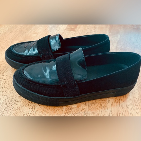 Nine West Black Metallic Platform Loafers - Picture 3 of 8